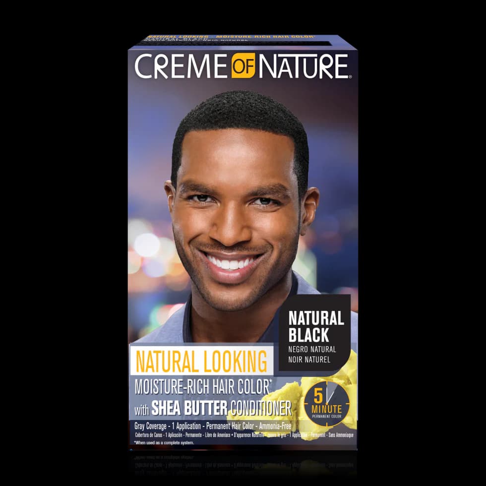 Creme of Nature Men’s Moisture-Rich Liquid Hair Color – Natural Black (with Shea Butter) - alternate