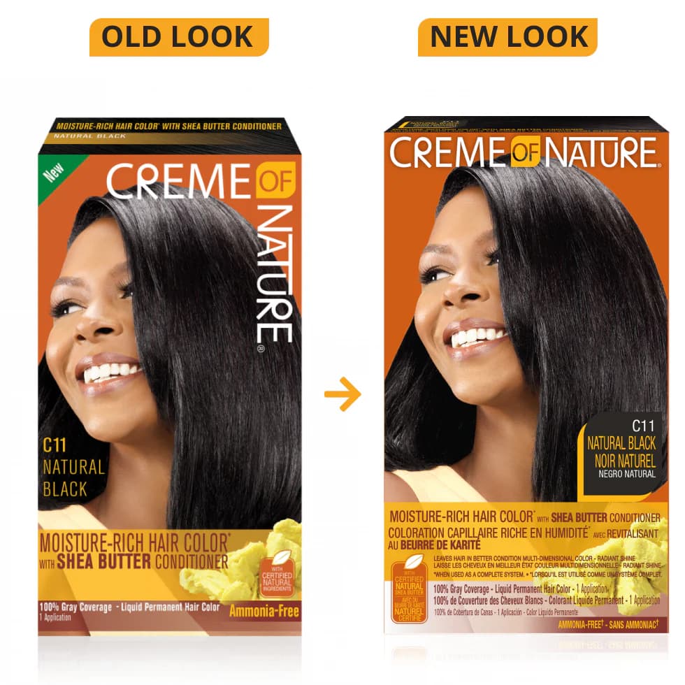 Creme of Nature Moisture-Rich Hair Color with Shea Butter Conditioner – C11 Natural Black - alternate