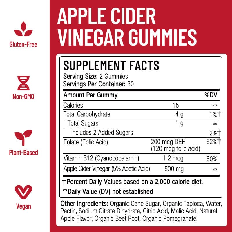 Daynee Premium Apple Cider Vinegar Gummies – ACV Daily Detox & Metabolism Boost - alternate