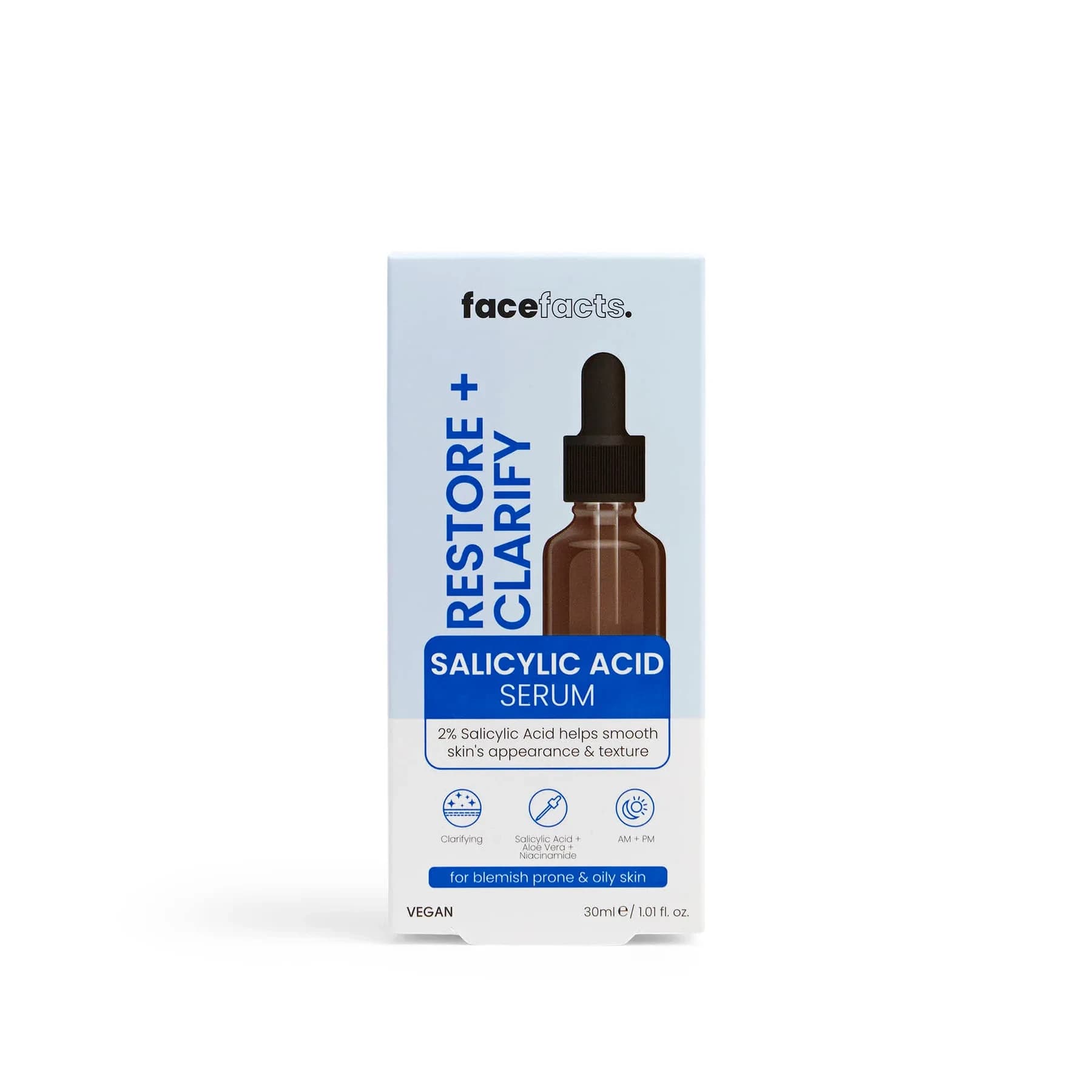Face Facts Restore & Clarify Salicylic Acid Facial Serum (30ml) – Acne & Blemish Control