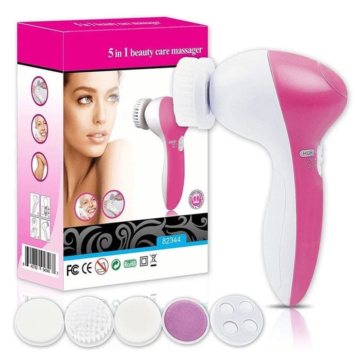5-in-1 Electric Facial Cleansing Brush & Massager Kit | Exfoliator & Skin Care Machine