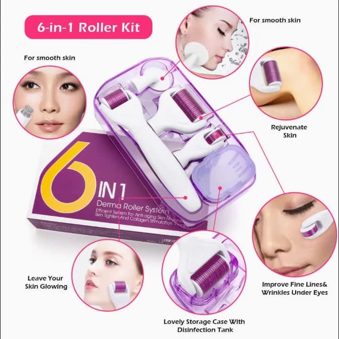6-in-1 Derma Roller System | Professional Microneedling Kit - alternate