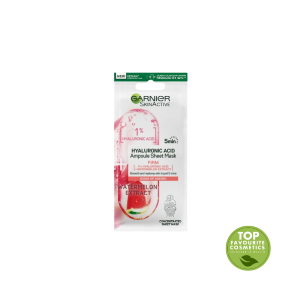 Garnier Ampoule Sheet Mask 1% Hyaluronic Acid + Watermelon Firming 15g