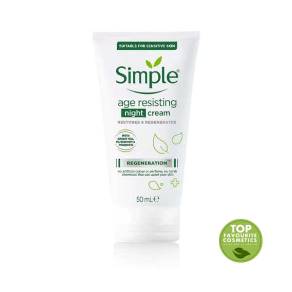 Simple Age Resisting Cream 50ml sold at top favorite cosmetics